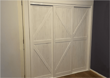 Custom made barn doors and walk in robe. (Quoted on request)