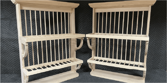 Custom made old English style plate racks